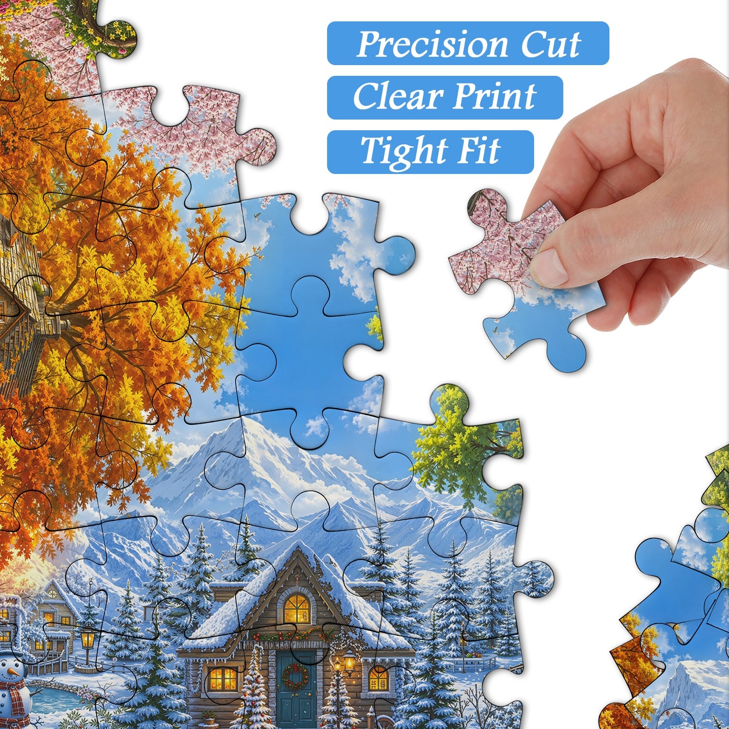 Rotating Seasons Cottage Jigsaw Puzzle 1000 Piece
