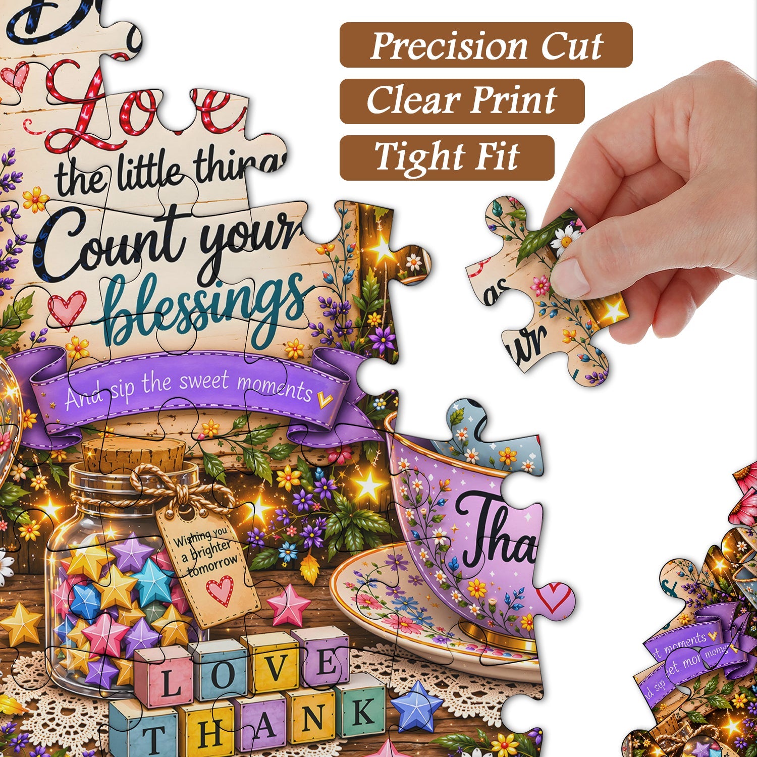Grateful Floral Cup Jigsaw Puzzle 1000 Pieces