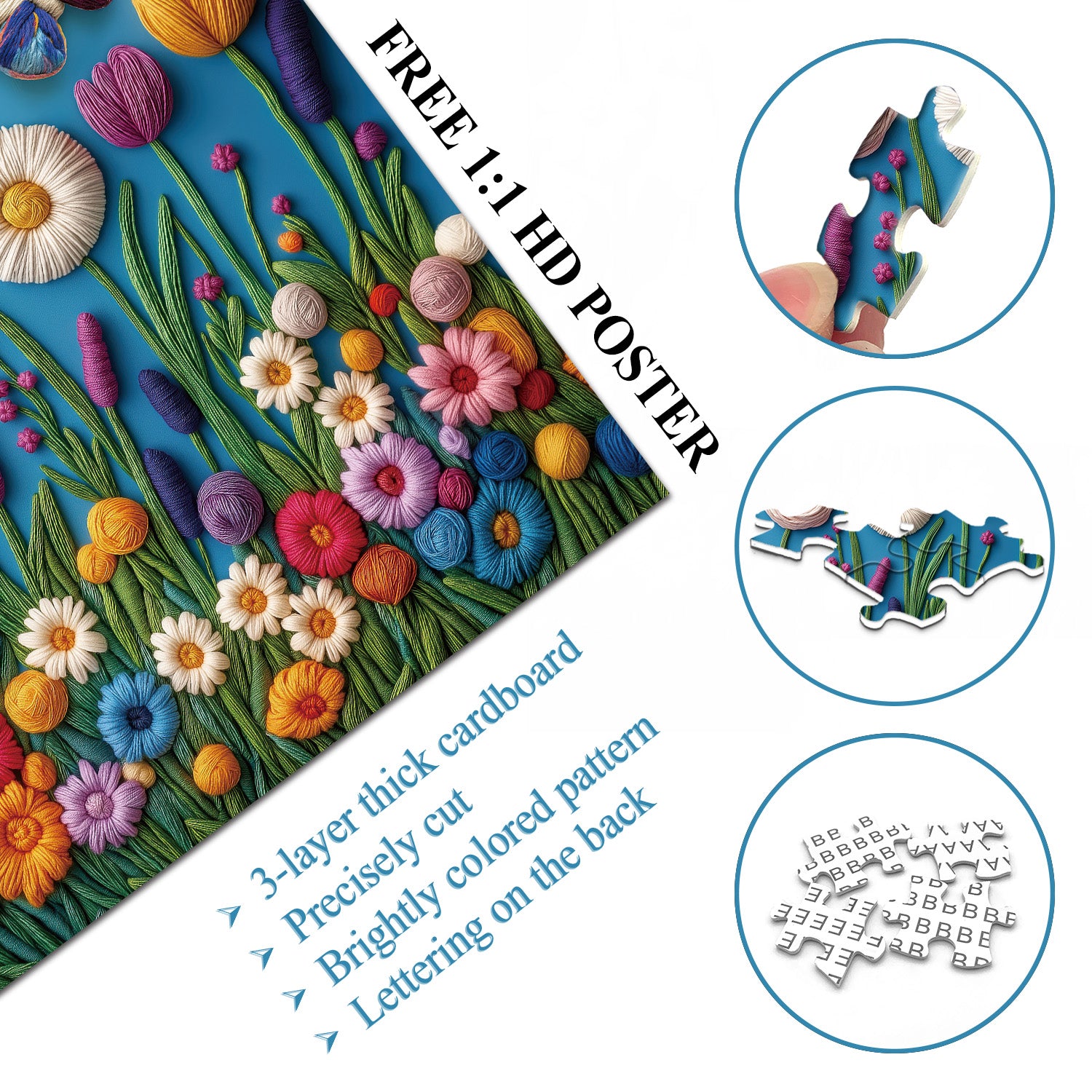 Blue Flower Field Jigsaw Puzzles 1000 Piece