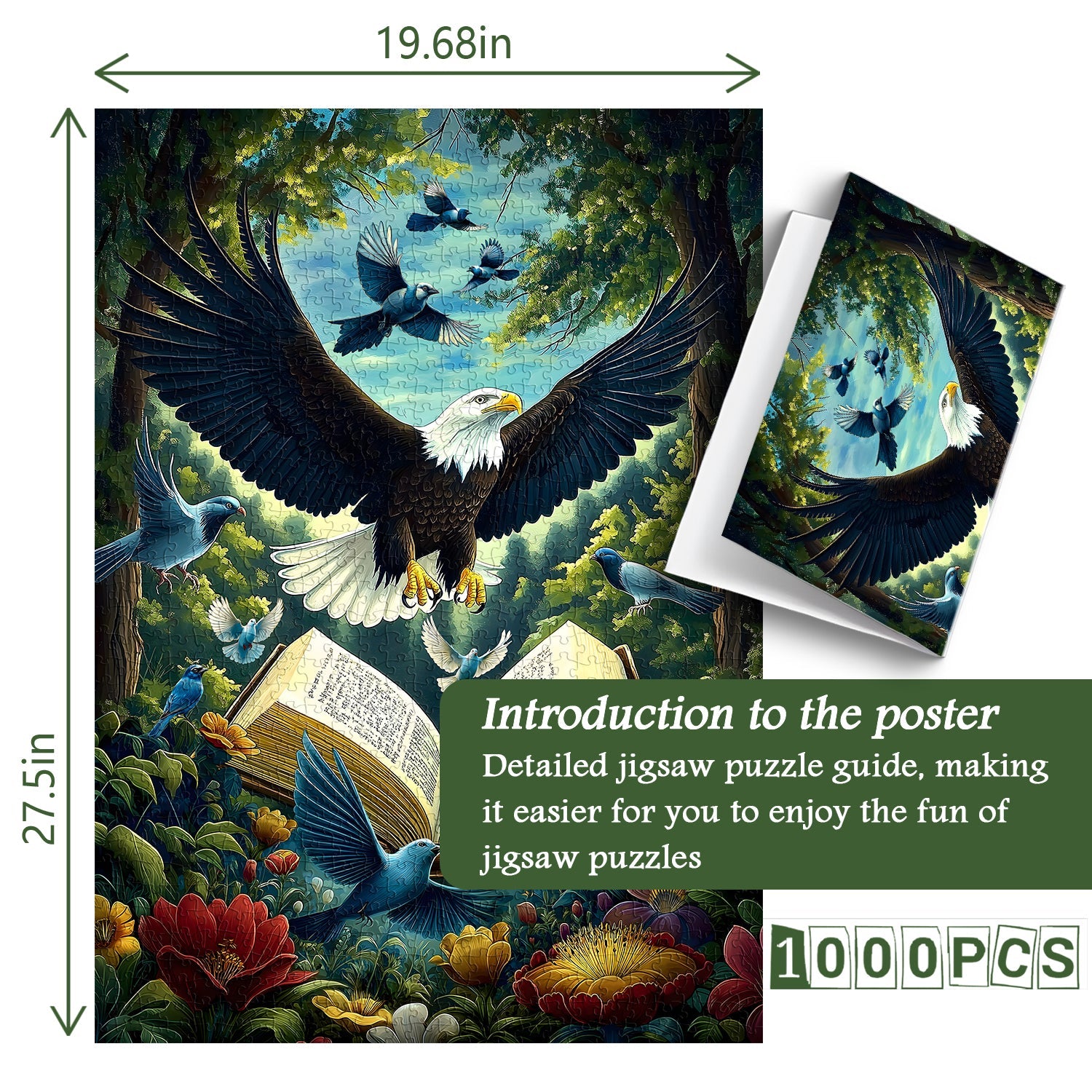 ``Eagle Plumes Pages Puzzle de 1000 pièces``