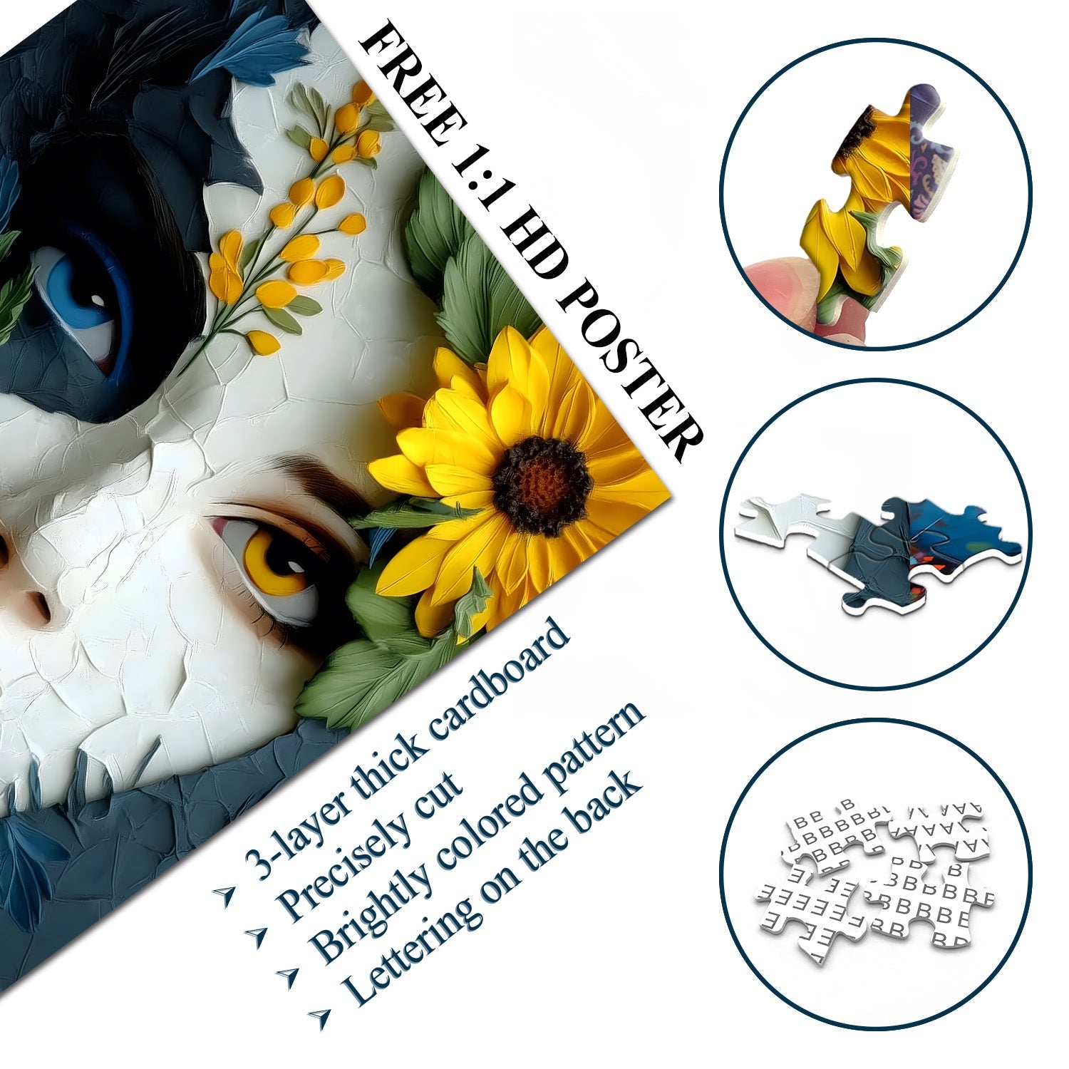 Colorful Flower Woman Jigsaw Puzzle 1000 Pieces