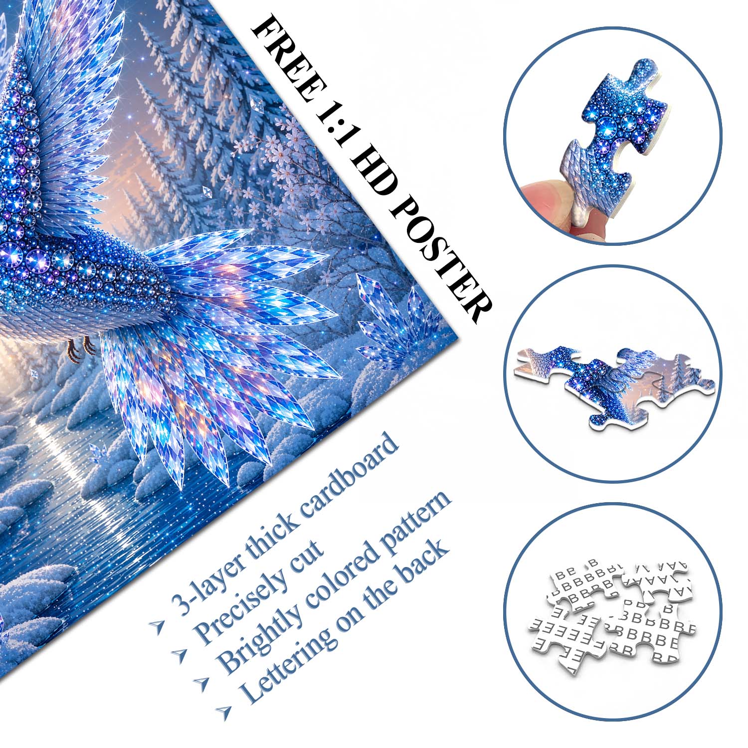 Ice Crystal Hummingbird Jigsaw Puzzle 1000 Piece