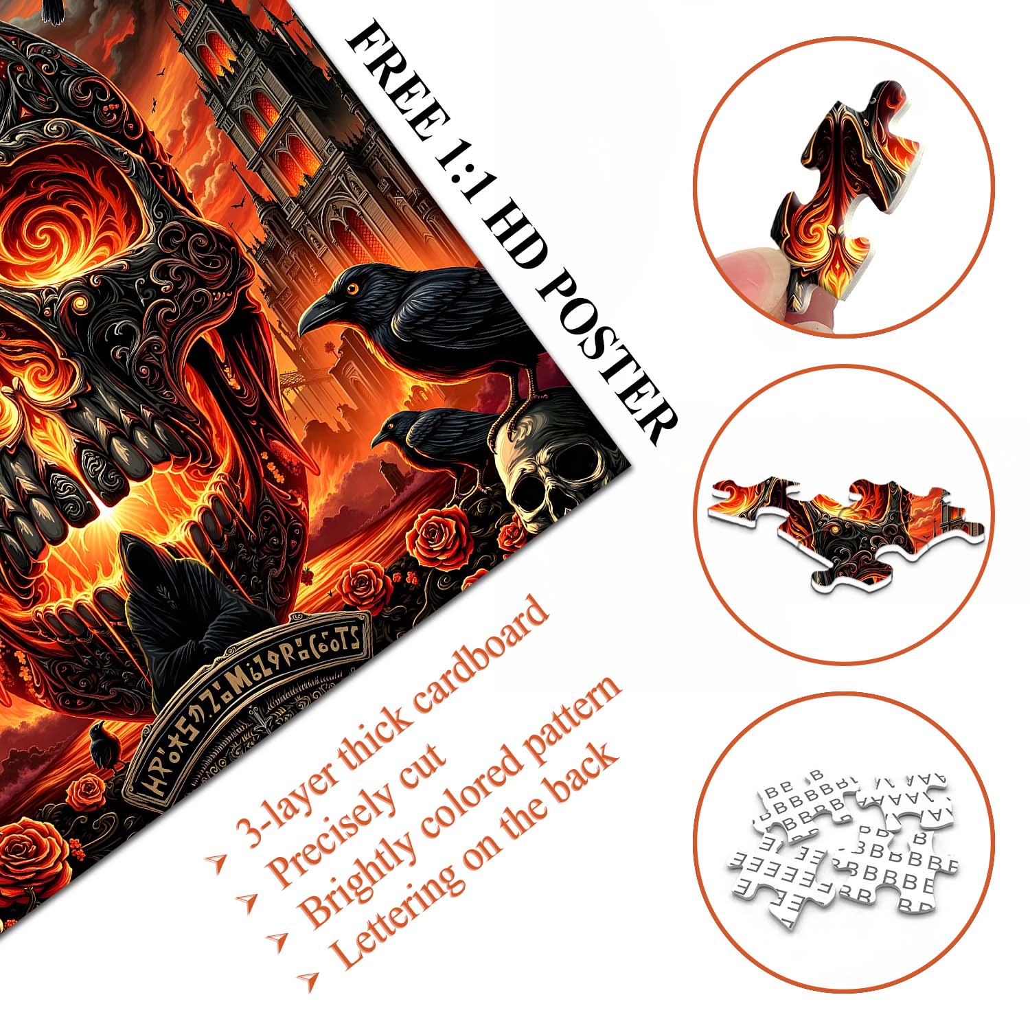 Ember Skull Festival Jigsaw Puzzle 1000 Pieces