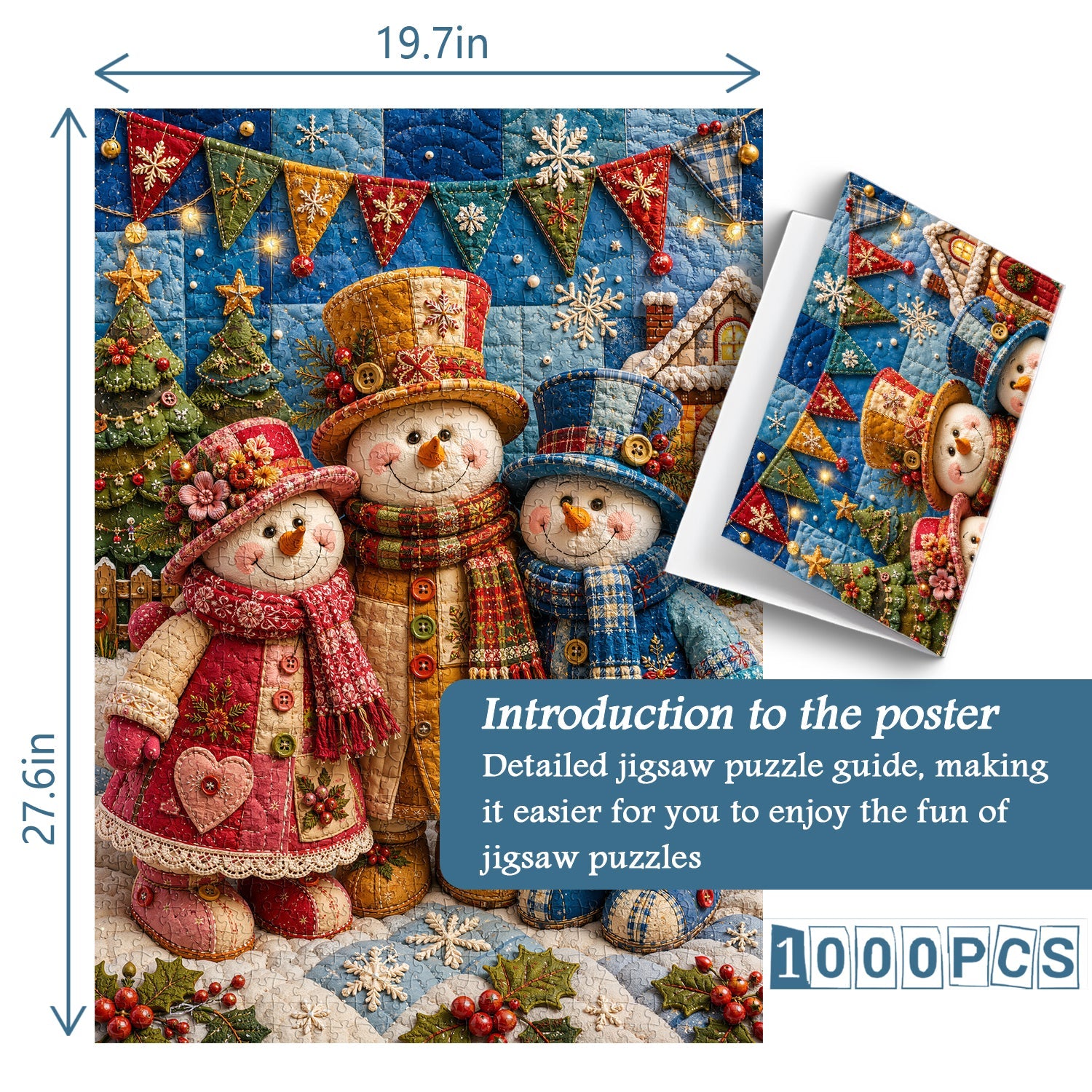 Patchwork Snow Pals Jigsaw Puzzle 1000 Pieces