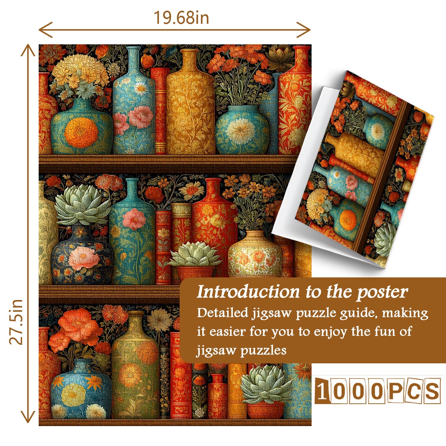Blooming Bookshelf Jigsaw Puzzle 1000 Pieces