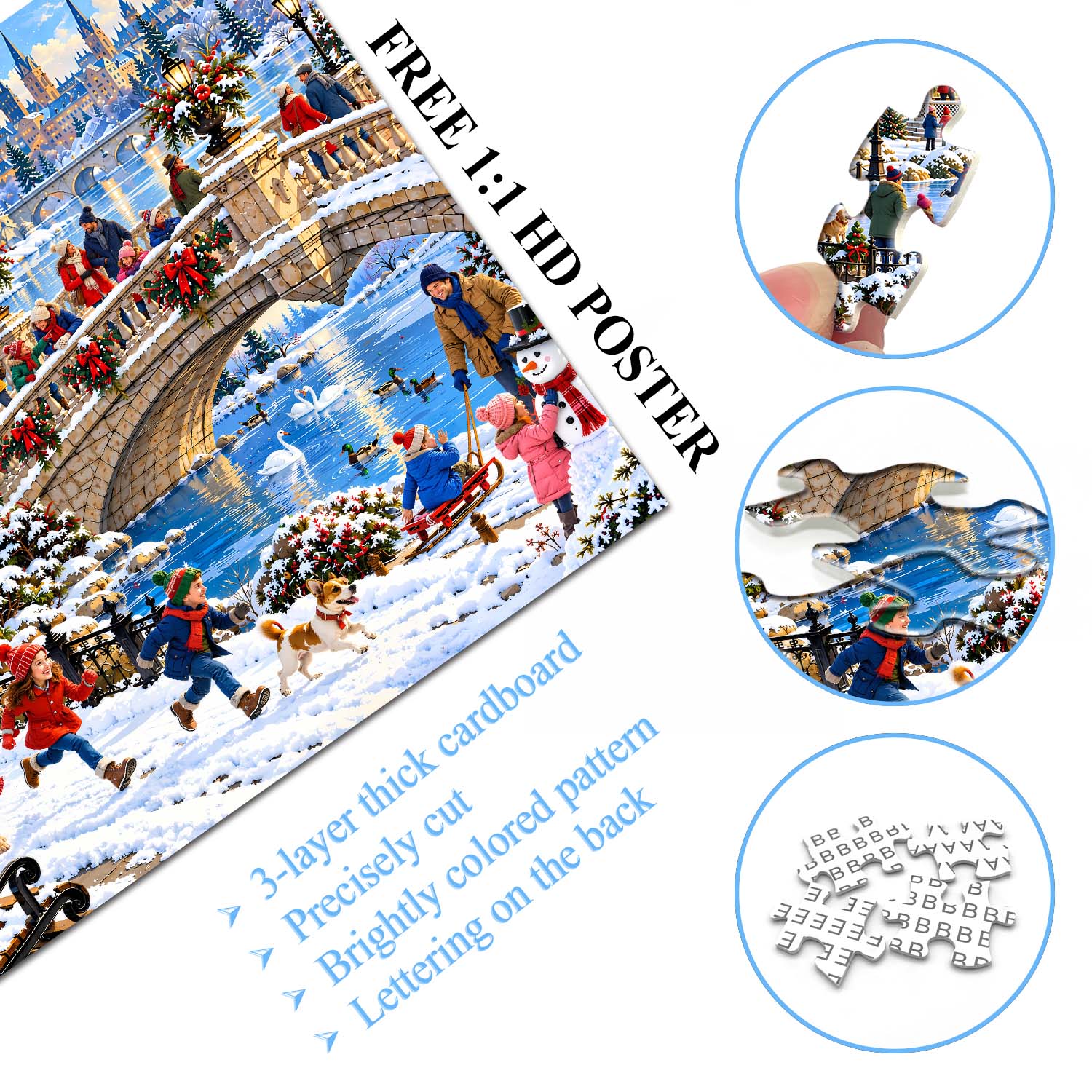 Vibrant Winter Lakeside Jigsaw Puzzle 1000 Pieces