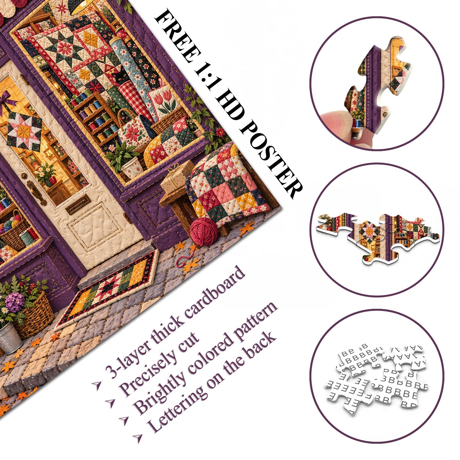 Black Cat Sewing Shop Jigsaw Puzzle 1000 Pieces
