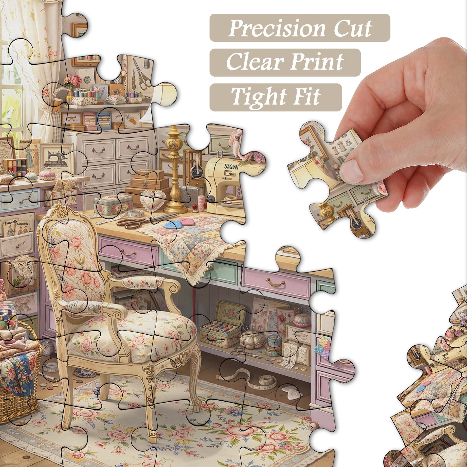Sewing Cottage Jigsaw Puzzle 1000 Piece
