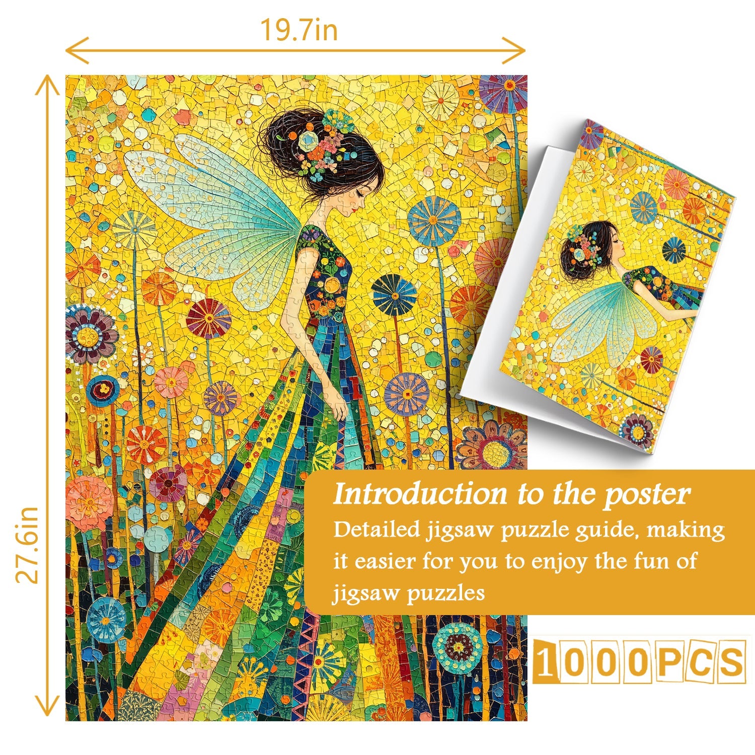 Mosaic Flower Fairy Jigsaw Puzzle 1000 Pieces