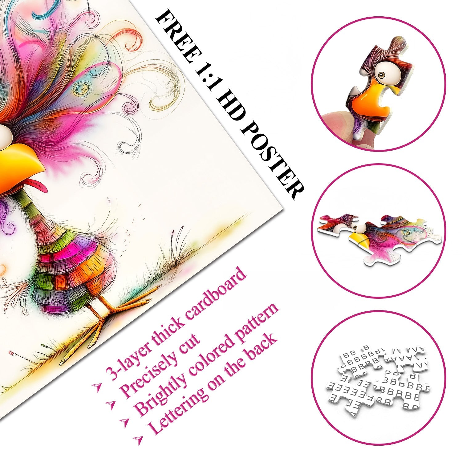 Exploding Bird Jigsaw Puzzle 1000 Pieces