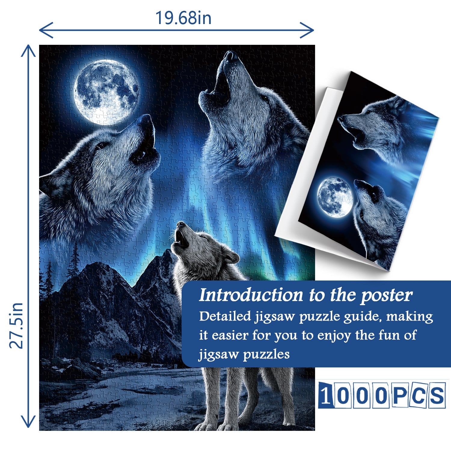 Star Night Wolf Jigsaw Puzzle 1000 Pieces