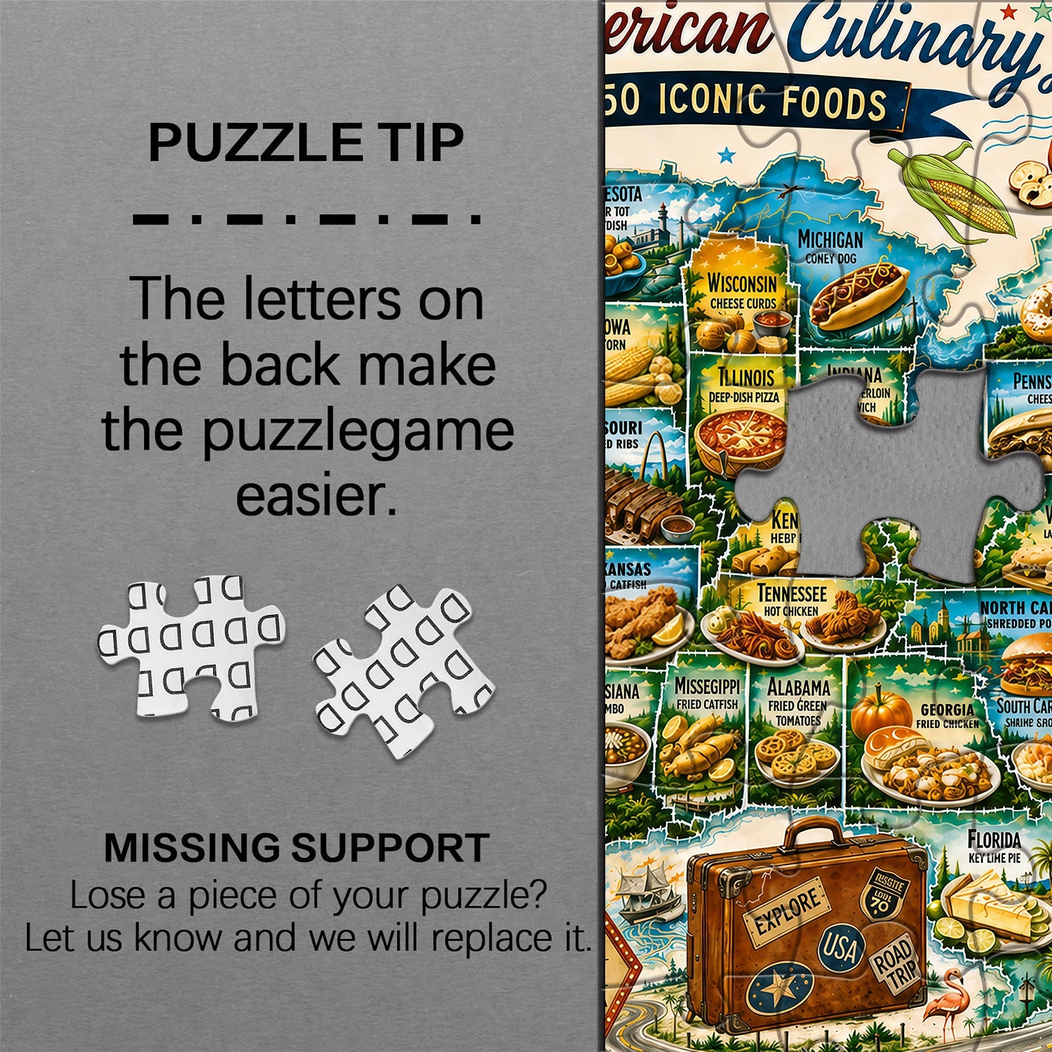American Food Tour Jigsaw Puzzle 1000 Pieces