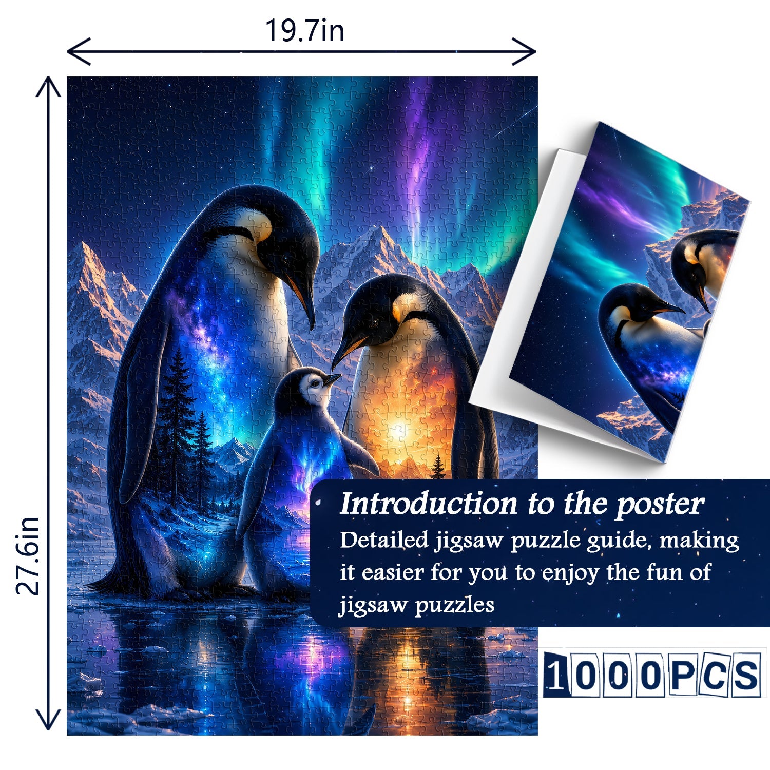 Aurora Penguin Family Jigsaw Puzzle 1000 Pieces
