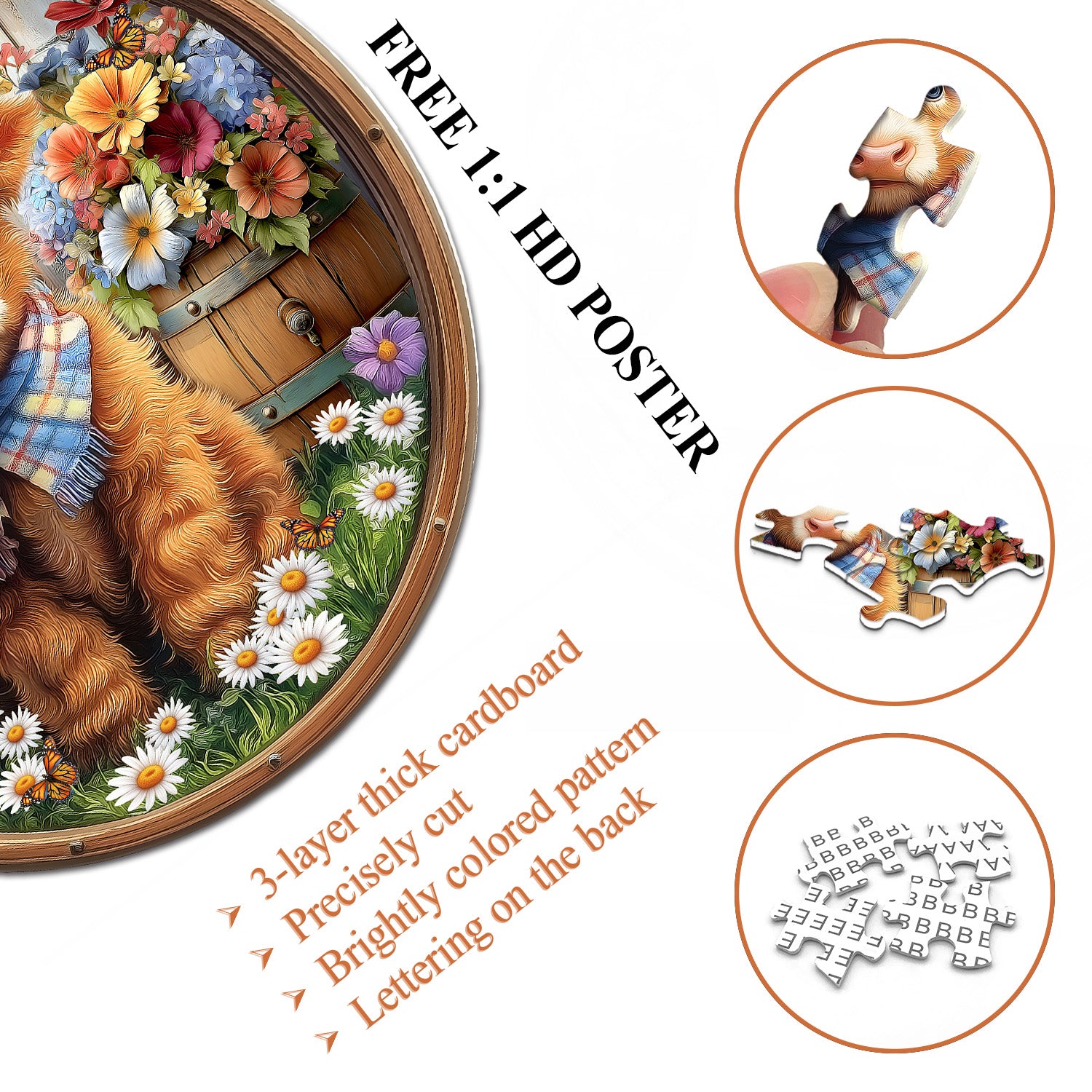 Floral Cute Calf Jigsaw Puzzle 1000 Pieces