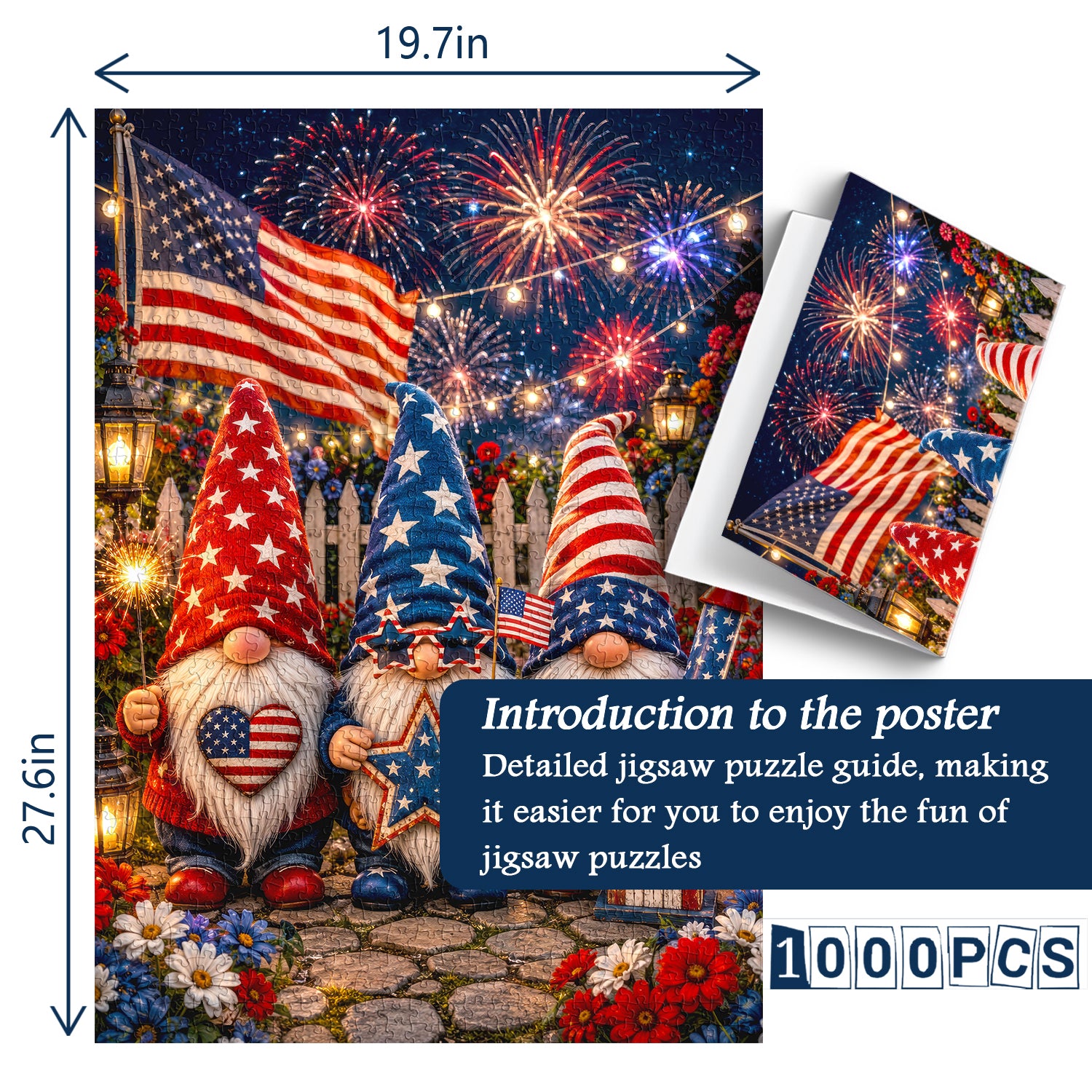 Firework Gnome Celebration Jigsaw Puzzle 1000 Piece