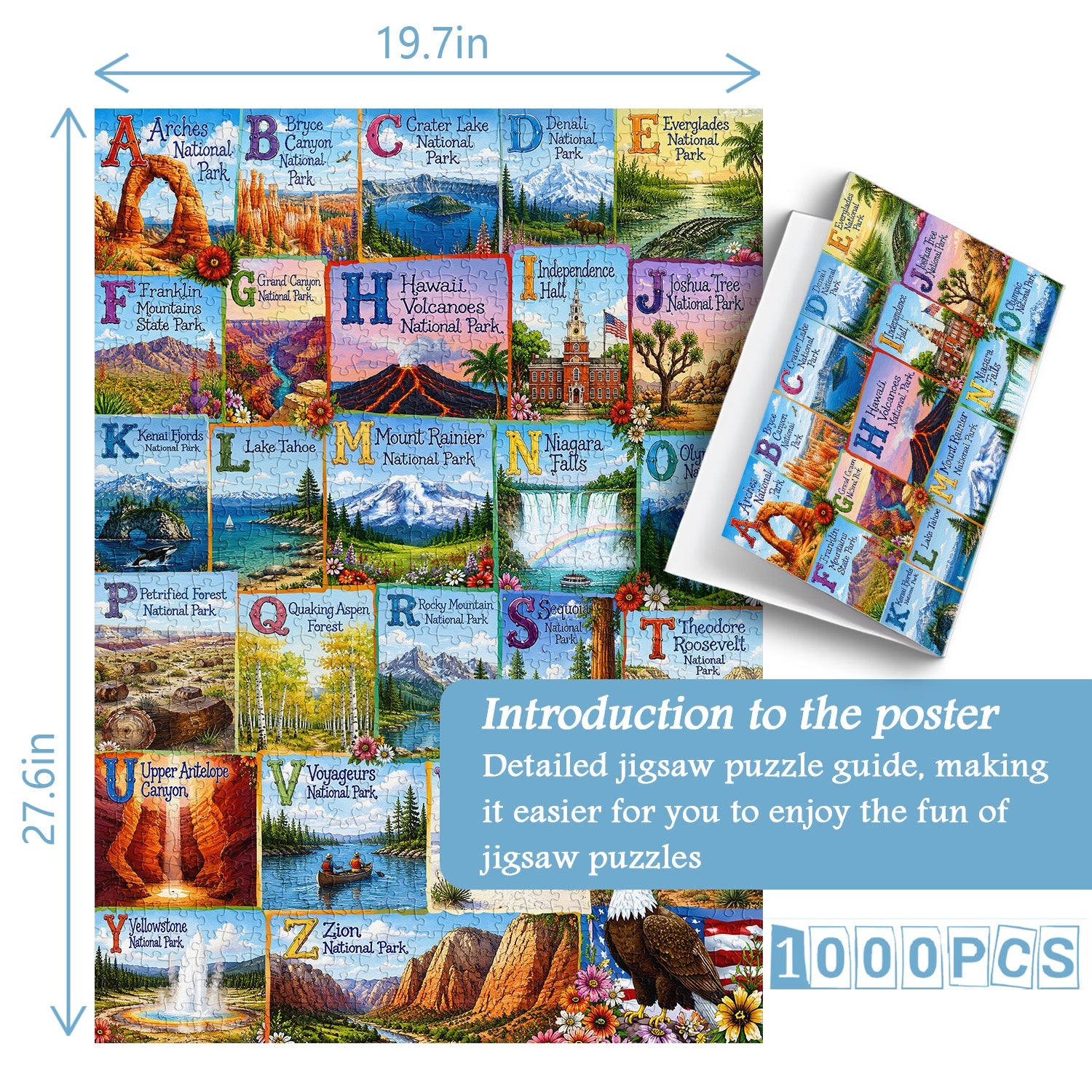 National Park Alphabet Jigsaw Puzzle 1000 Piece