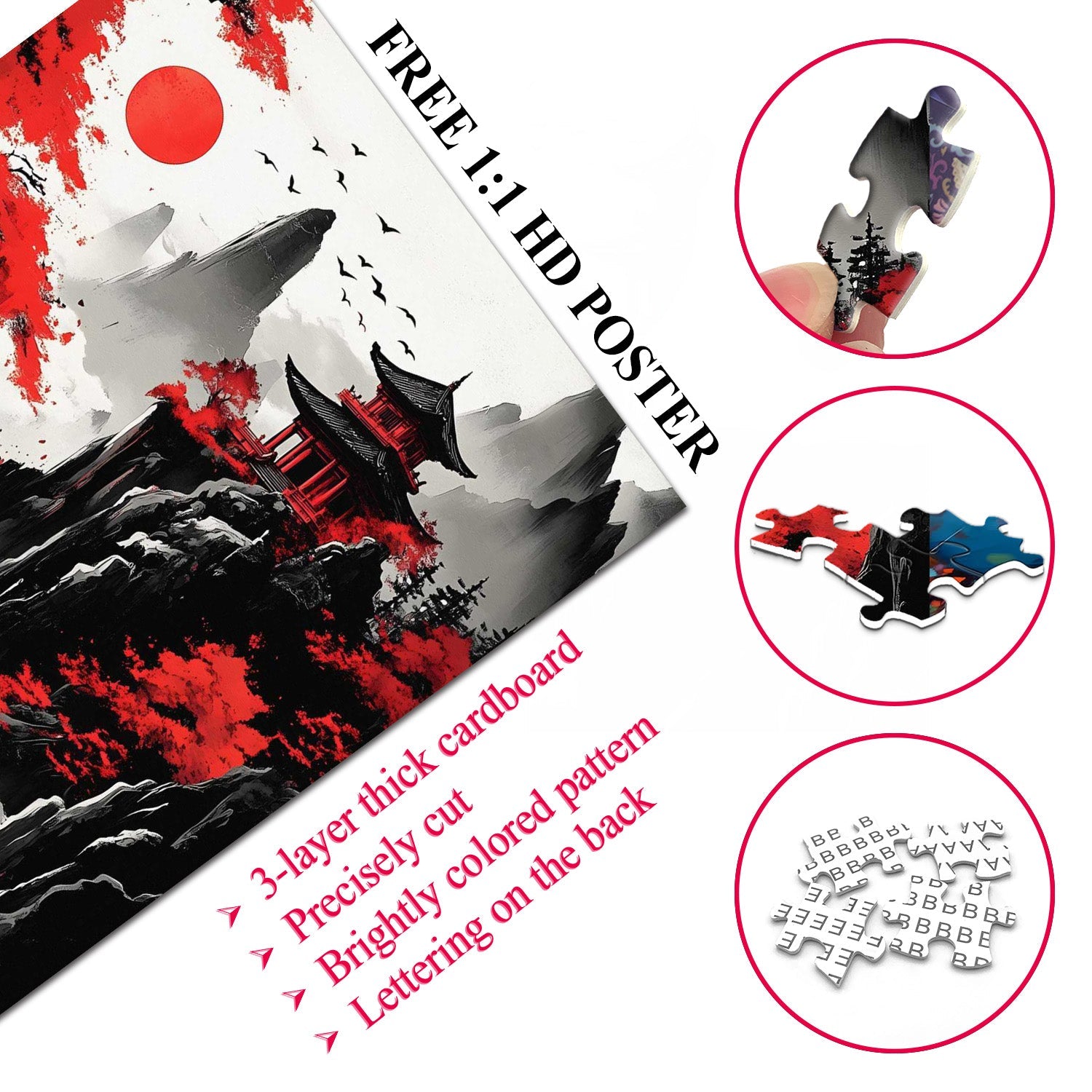 Crimson Temple Jigsaw Puzzle 1000 Pieces