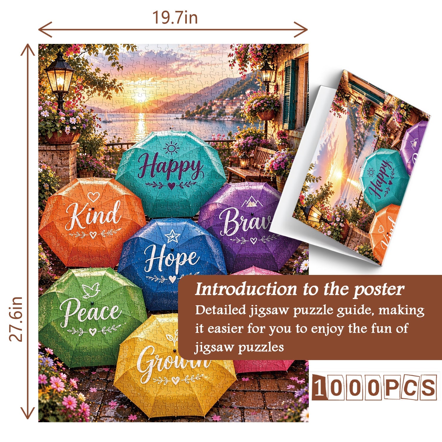 Rainbow Umbrellas Jigsaw Puzzle 1000 Piece