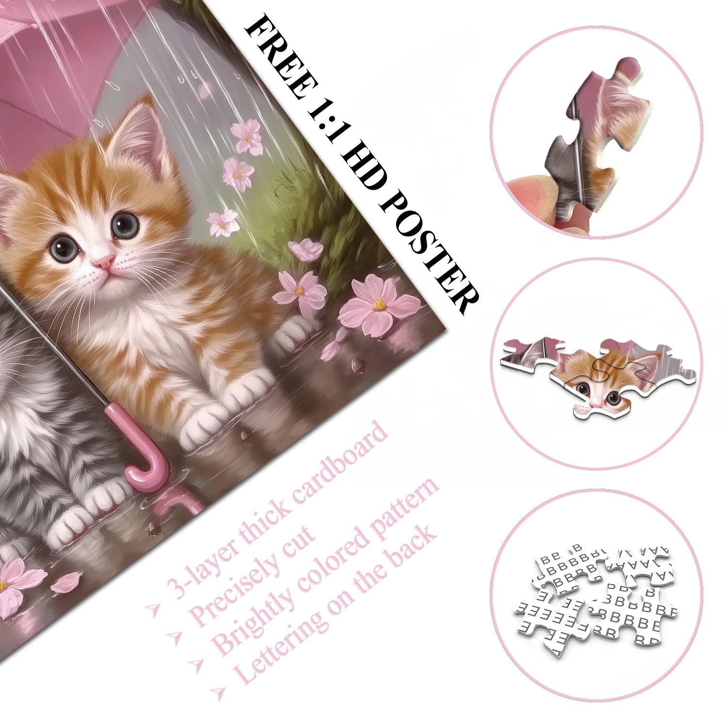 Rain Kittens Jigsaw Puzzle 1000 Pieces