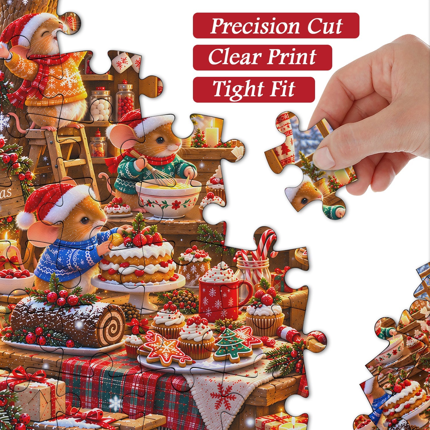 Christmas Mice Bakery Jigsaw Puzzle 1000 Pieces