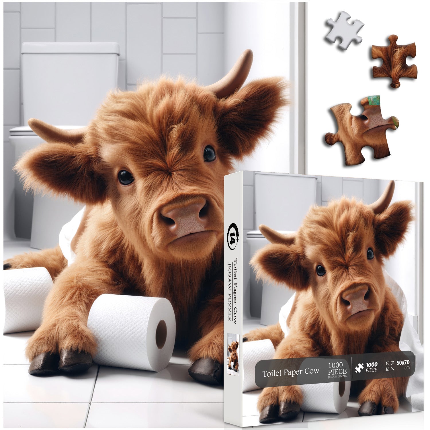 Toilet Paper Cow Jigsaw Puzzle 1000 Pieces