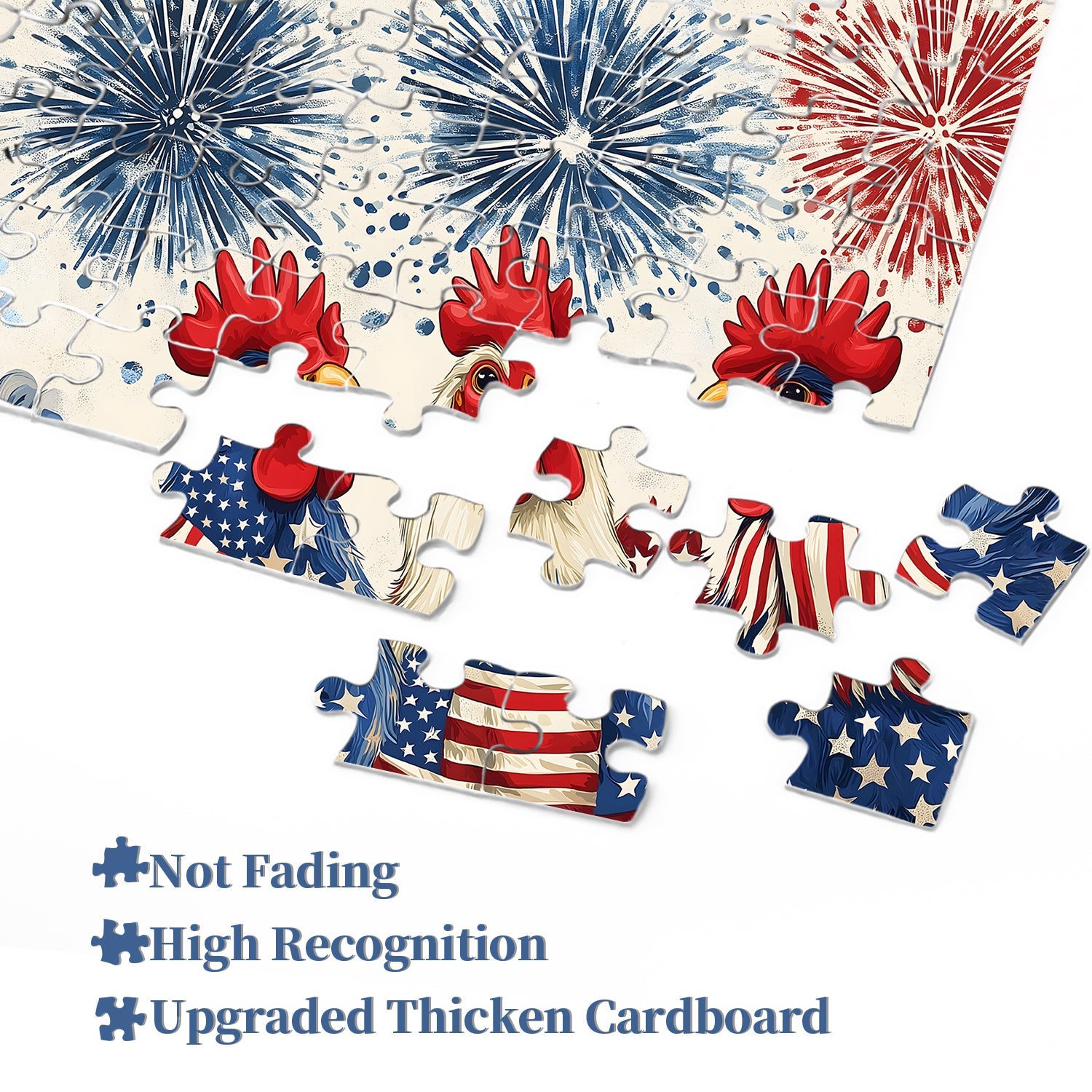 Patriotic Roosters Jigsaw Puzzle 1000 Pieces