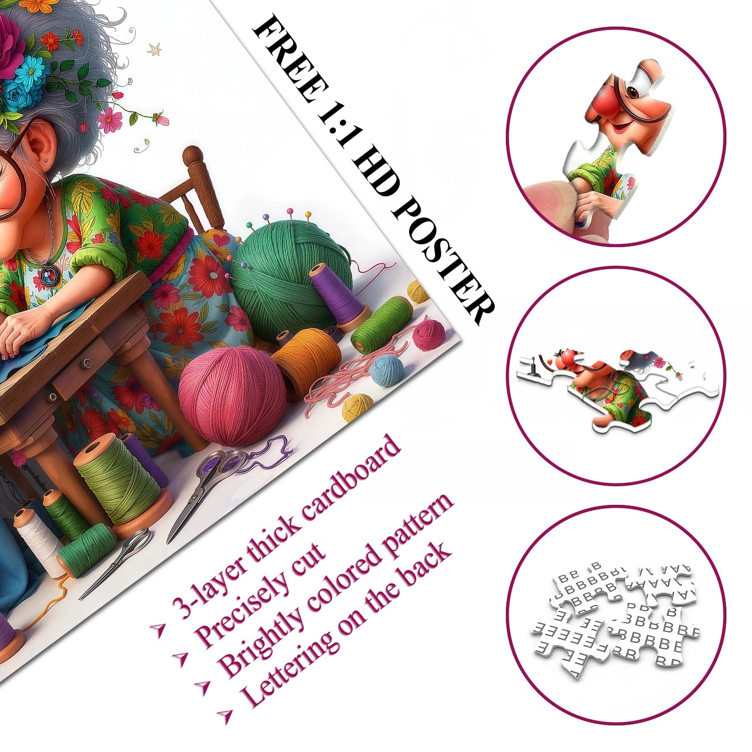 Stitch Granny Jigsaw Puzzle 1000 Piece