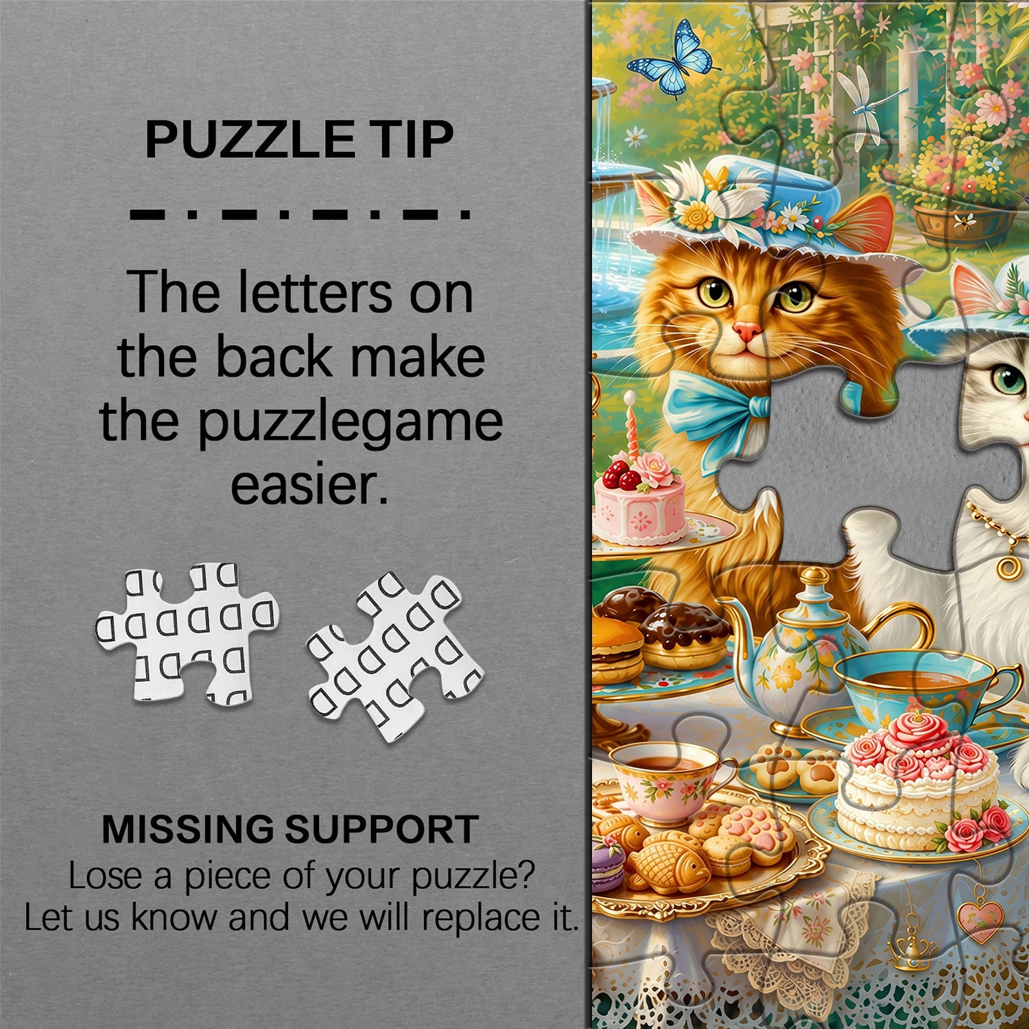 Cat Garden Tea Party Jigsaw Puzzle 1000 Pieces