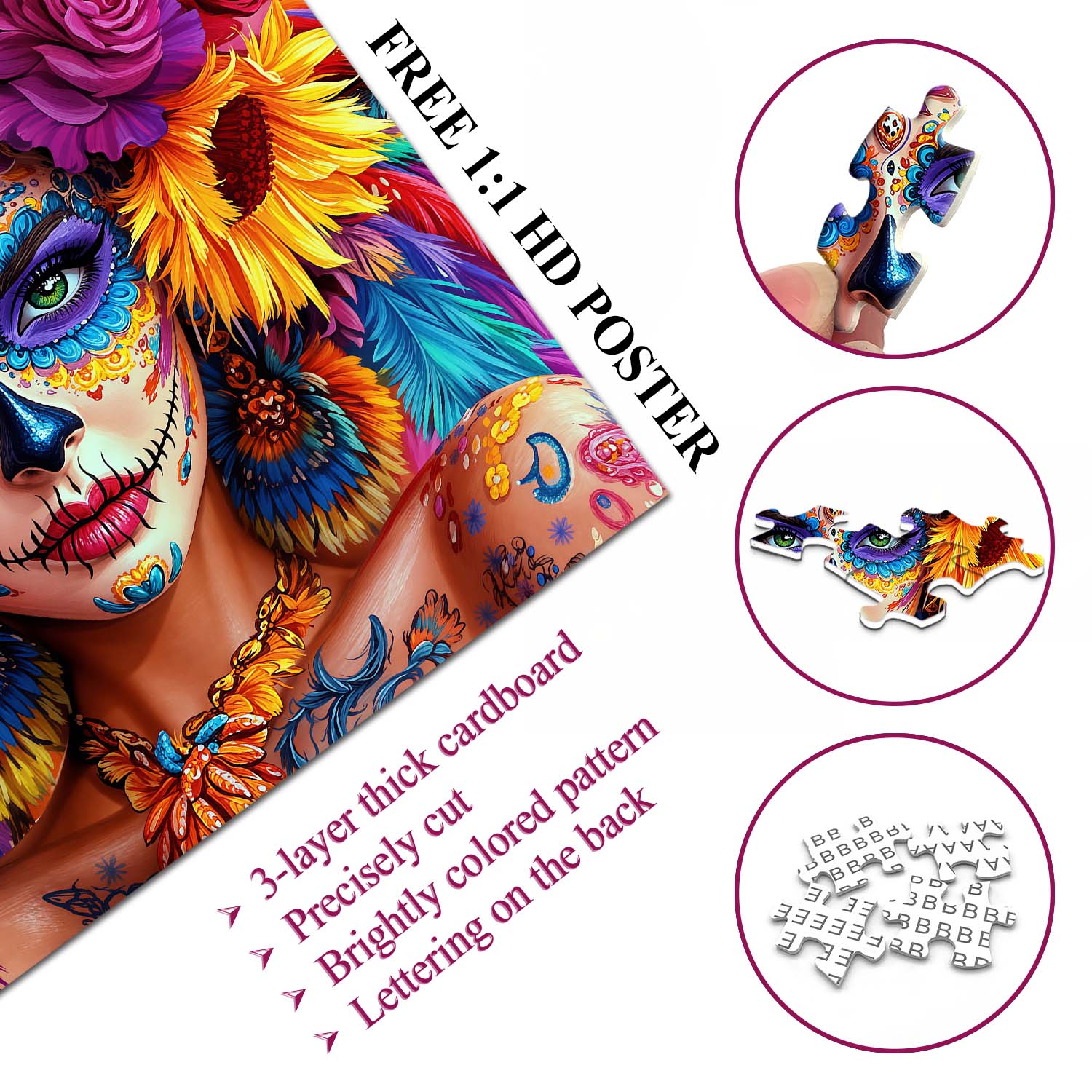 Flower Crown Undead Jigsaw Puzzle 1000 Piece