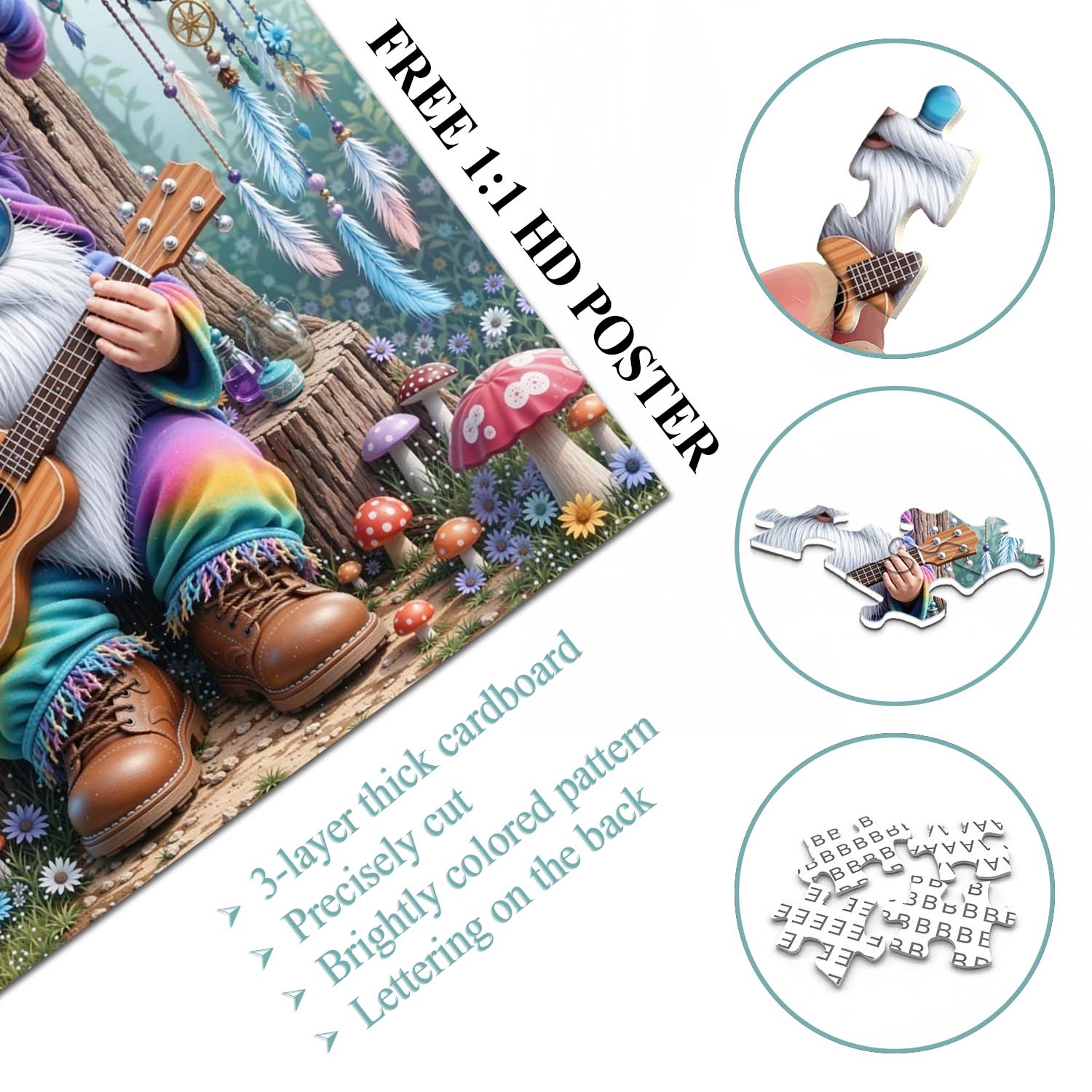 Forest Musician Gnome Jigsaw Puzzle 1000 Piece
