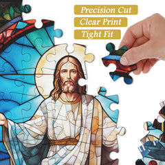Puzzle en bois de Jésus-Christ en vitrail 1000 pièces