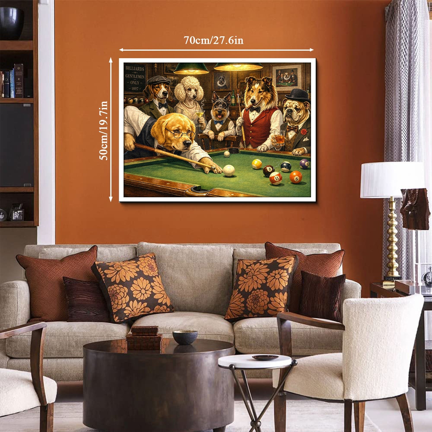 Retro Billiards Dog Jigsaw Puzzle 1000 Piece