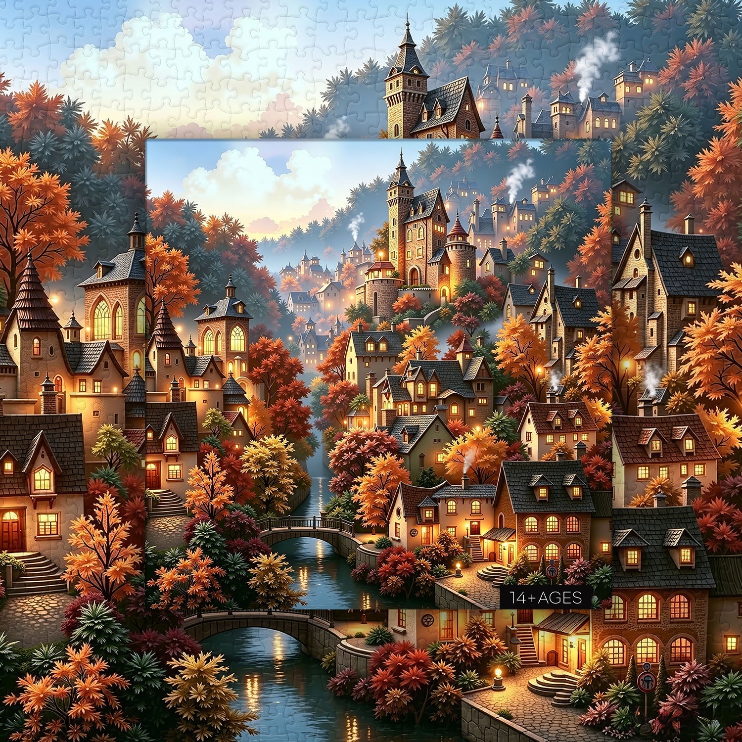 Puzzle de 1000 pièces - Hameau de montagne en automne