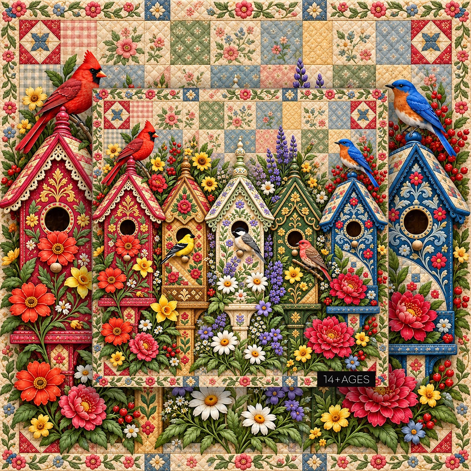 Quilted Bird Haven Jigsaw Puzzle 1000 Piece