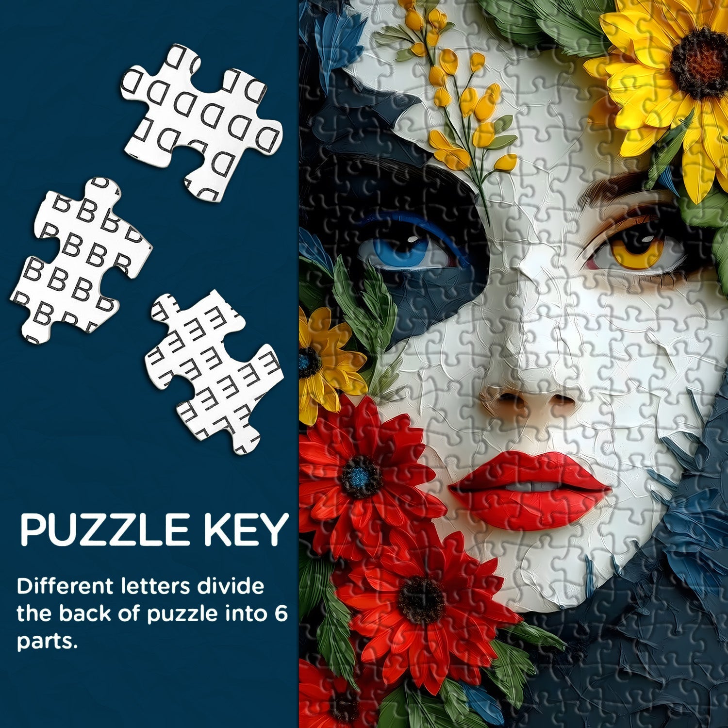 Colorful Flower Woman Jigsaw Puzzle 1000 Pieces