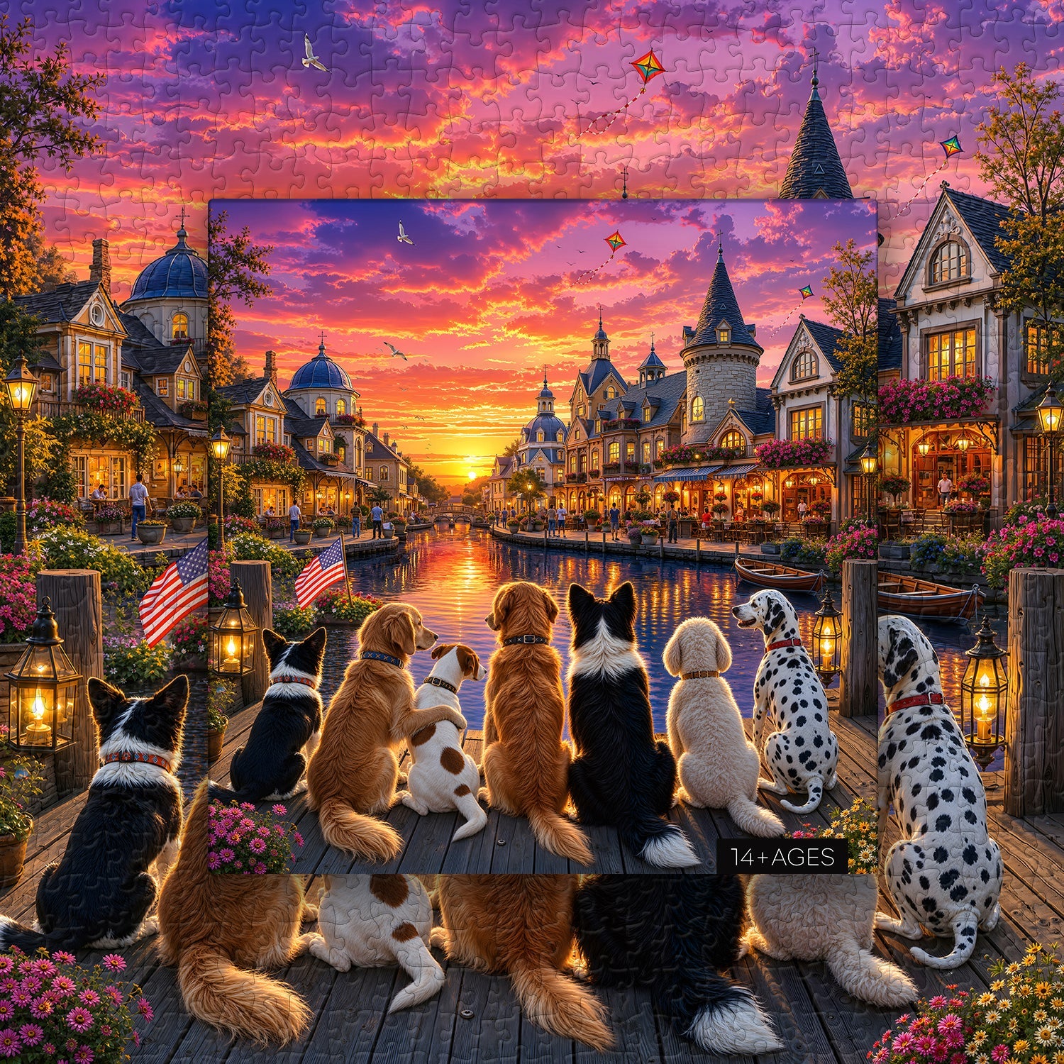 Sunset Dog Pier Jigsaw Puzzle 1000 Piece