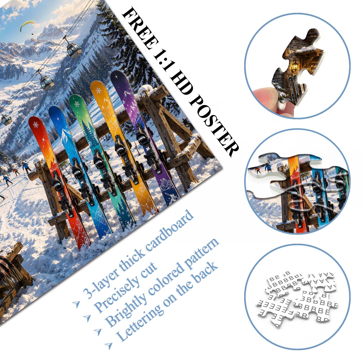 Skiers' Mountain Retreat Jigsaw Puzzle 1000 Pieces
