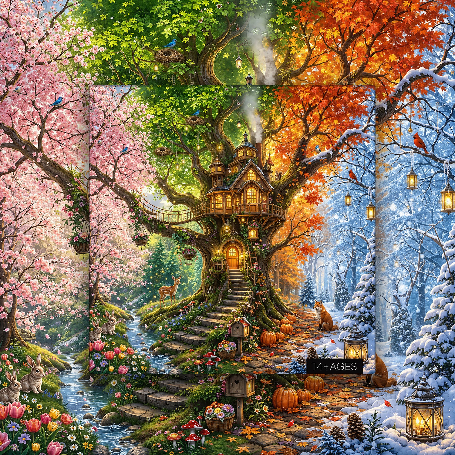 Four Seasons Treehouse Jigsaw Puzzle 1000 Pieces
