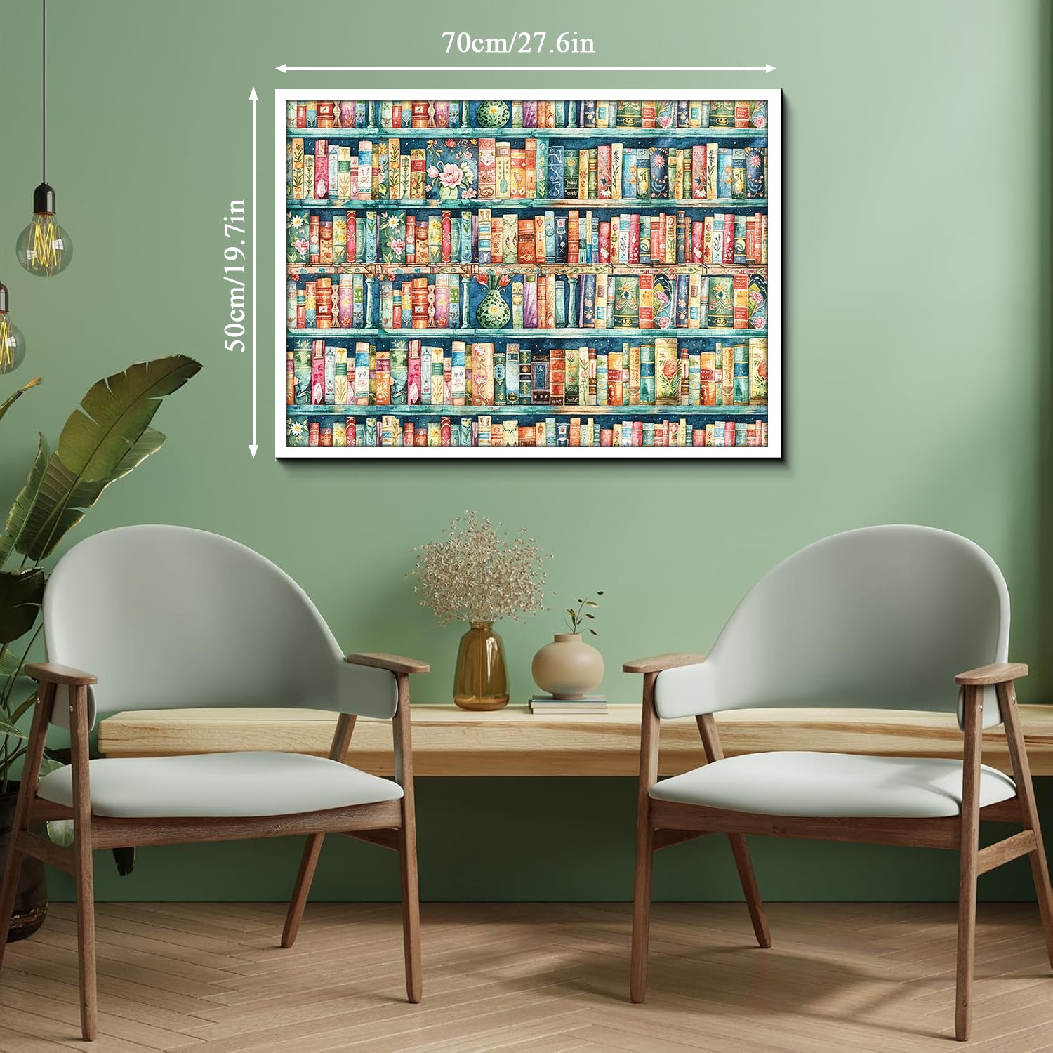 Whimsical Pastel Bookshelf Jigsaw Puzzle 1000 Pieces