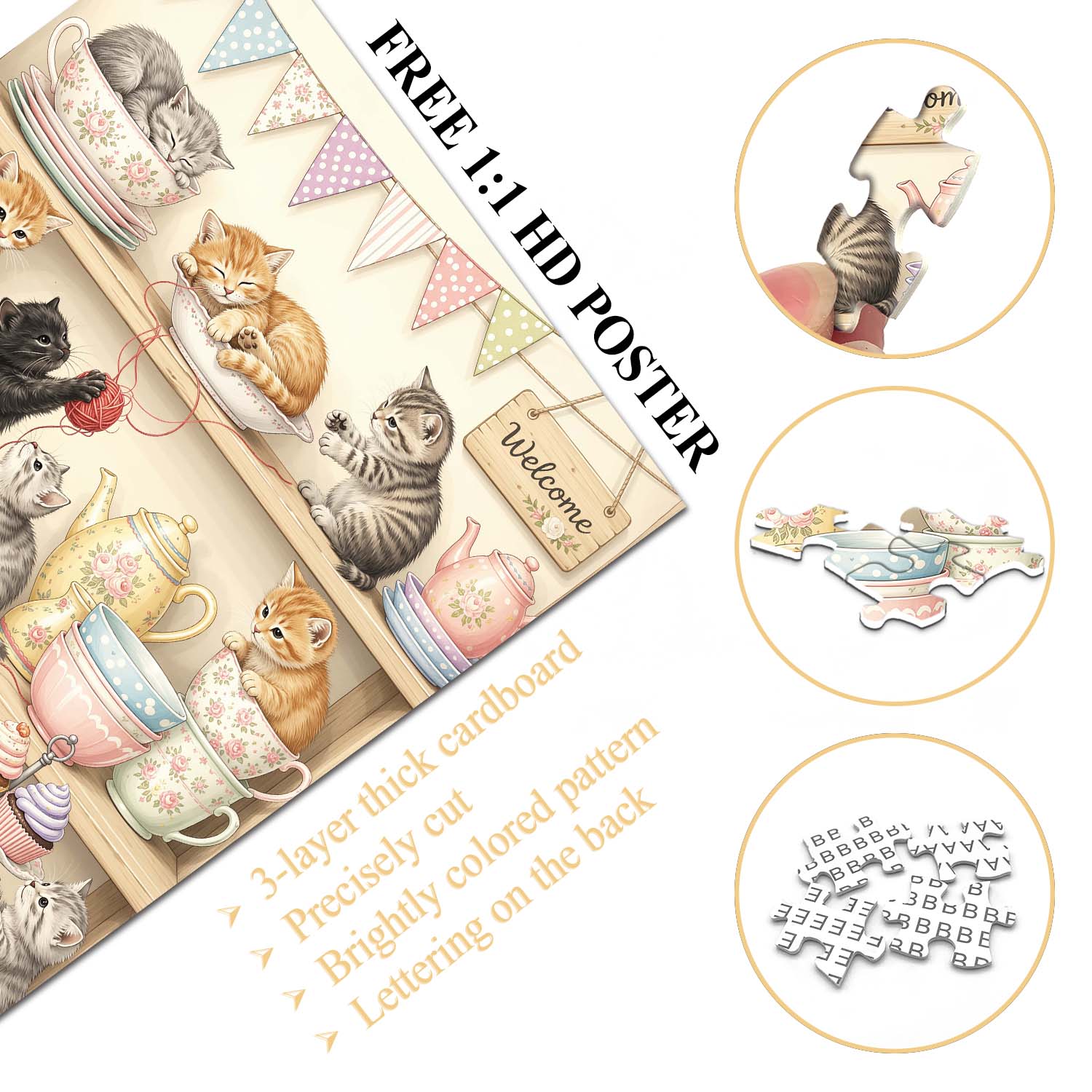 Fairytale Kitties Jigsaw Puzzle 1000 Piece