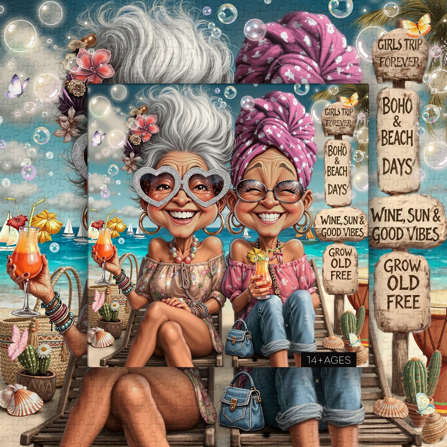 Grannies’ Beach Holiday Jigsaw Puzzle 1000 Piece