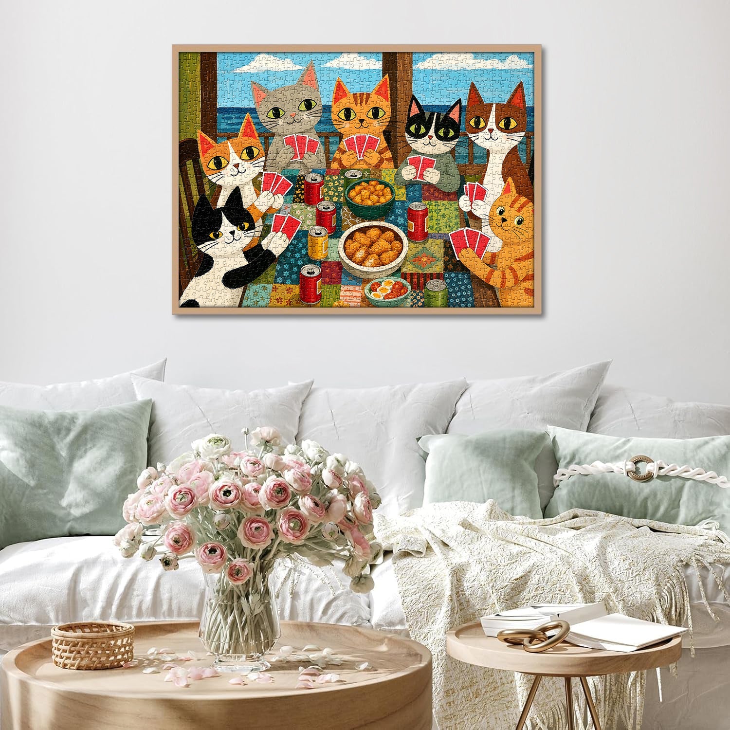 Cat Card Party Jigsaw Puzzle 1000 Piece