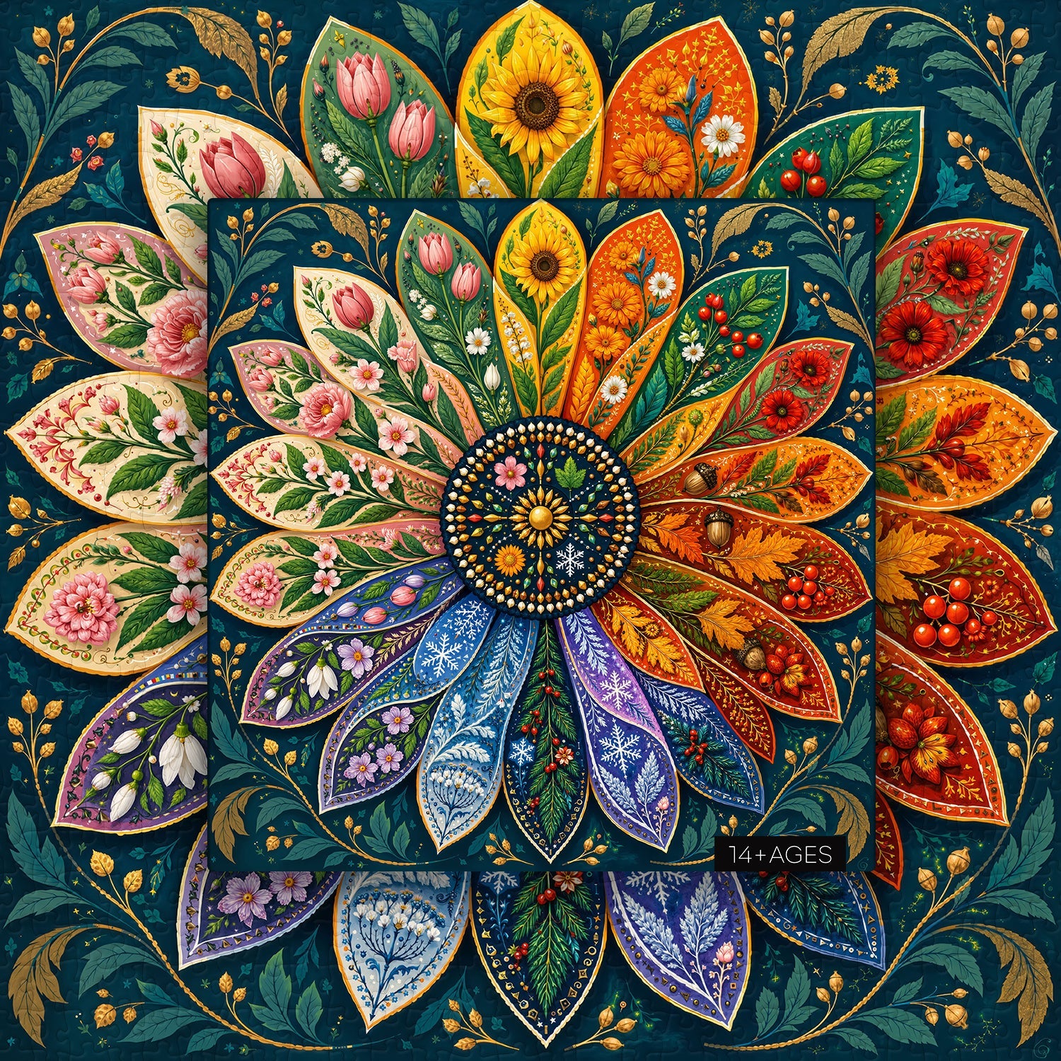 Seasonal Flower Wheel Jigsaw Puzzle 1000 Piece