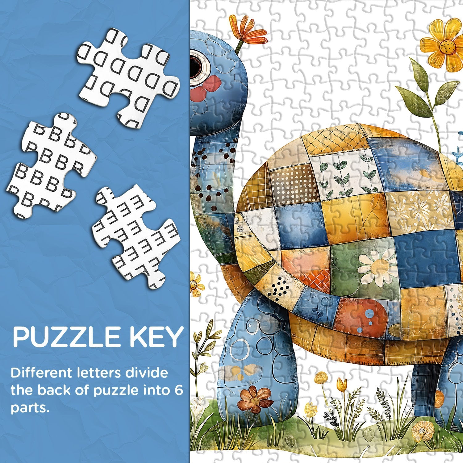 Floral Turtle Jigsaw Puzzle 1000 Pieces