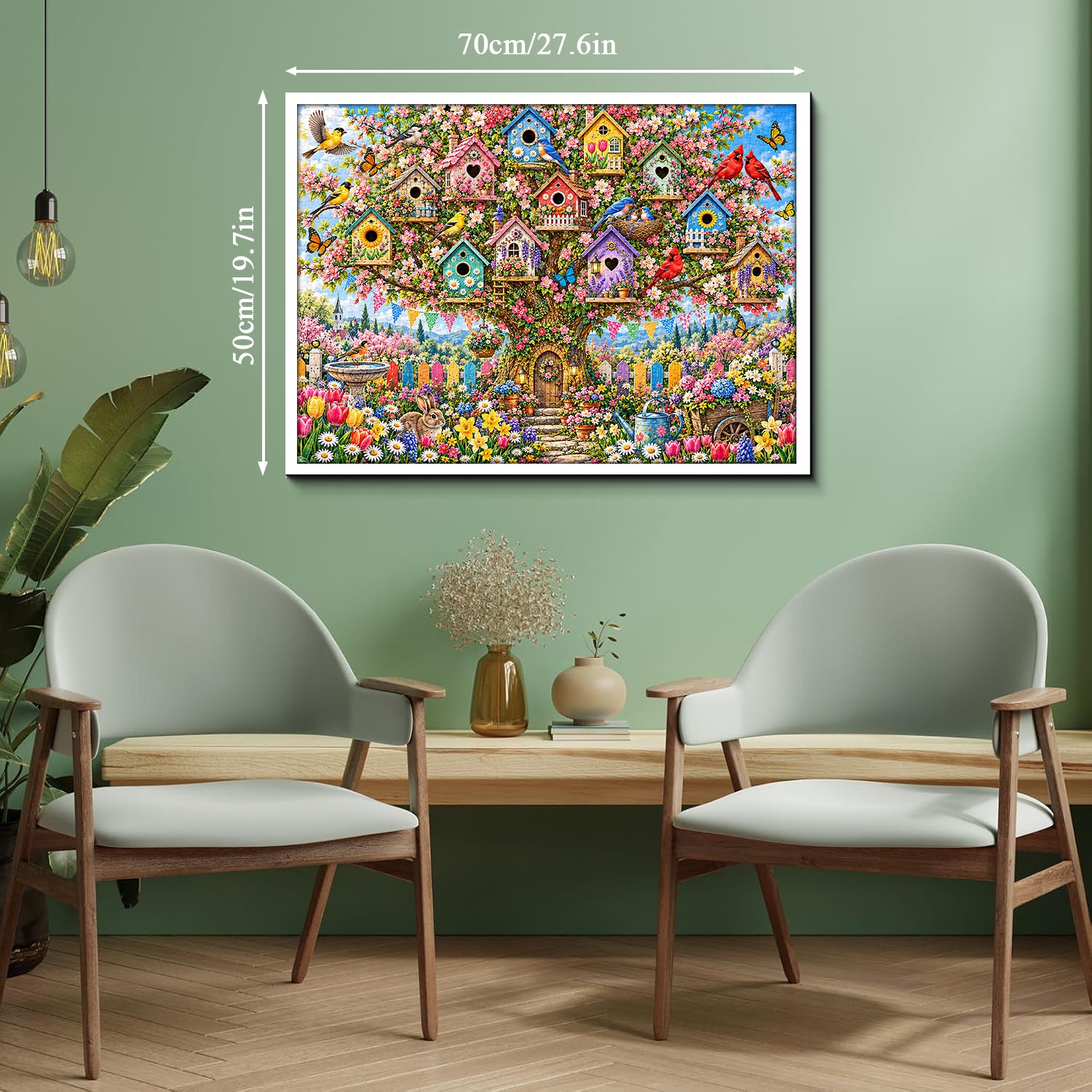 The Enchanted Birdhouse Garden Jigsaw Puzzle 1000 Piece