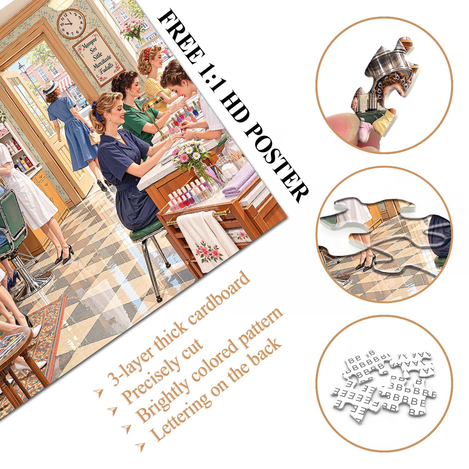 Retro Salon Jigsaw  Puzzle 1000 Piece