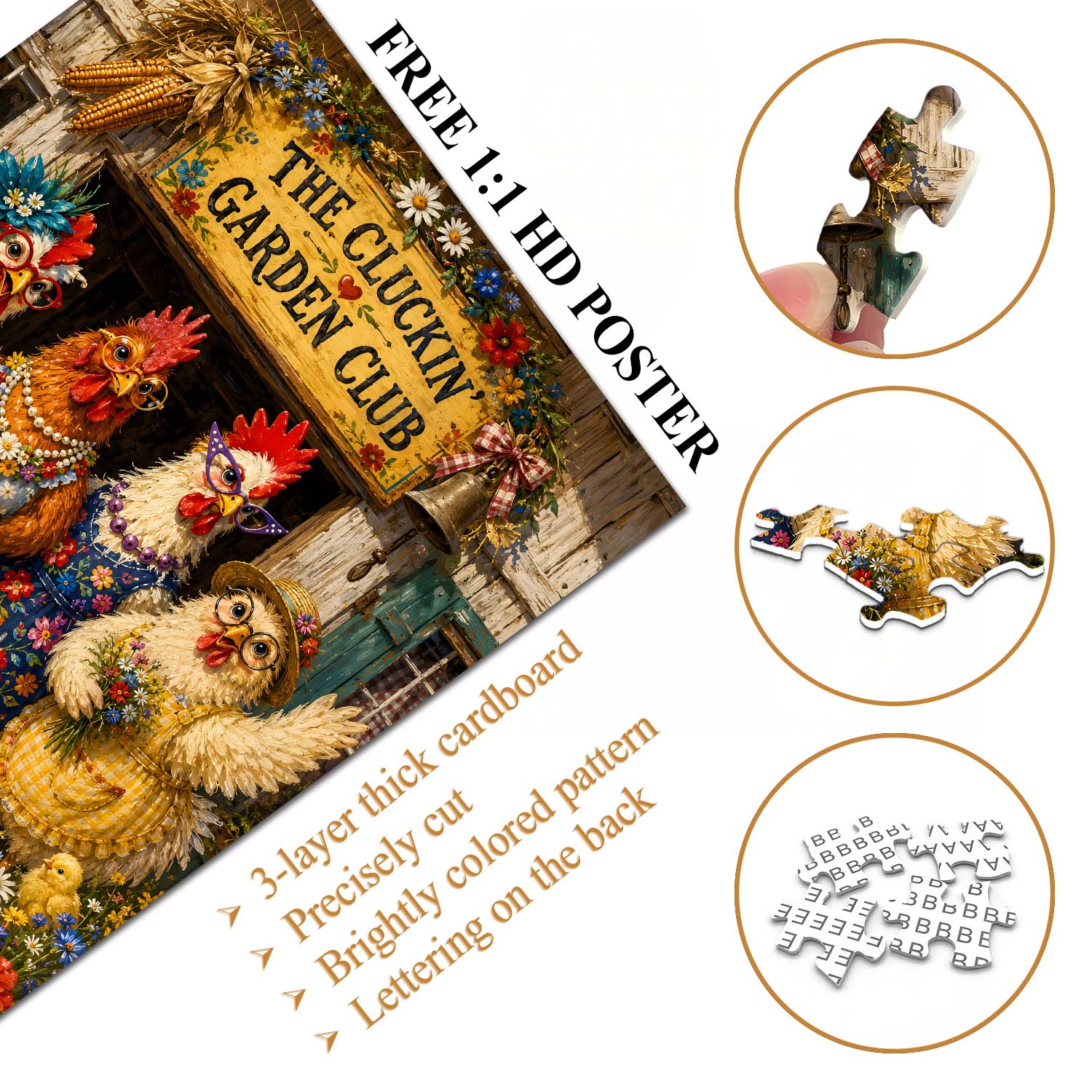Chicken Garden Club Jigsaw Puzzle 1000 Pieces