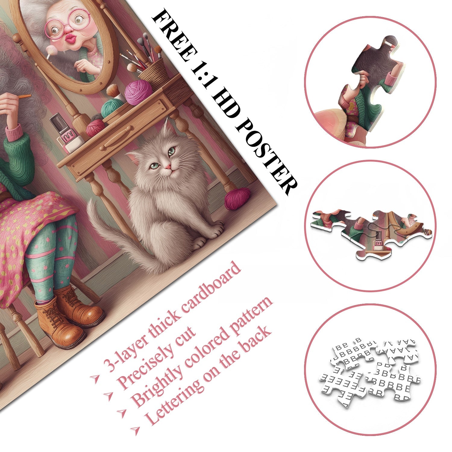 Puzzle de 1000 pièces Mamie fleurie