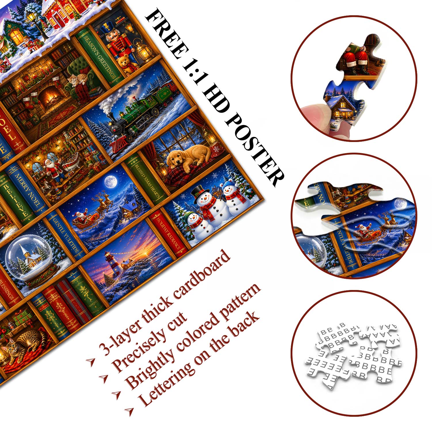 Christmas Book Nook Jigsaw Puzzle 1000 Piece