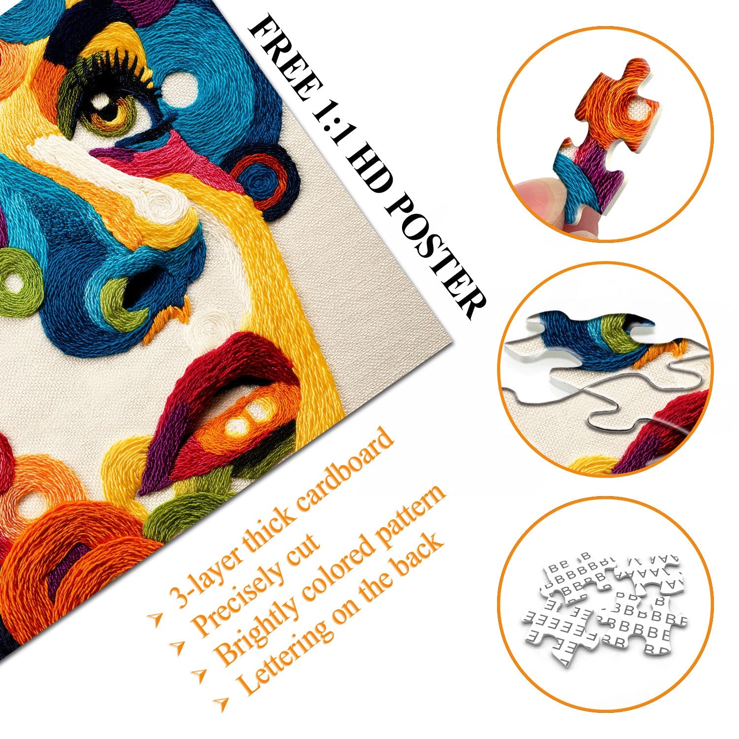 Puzzle puzzle portrait textile 1000 pièces